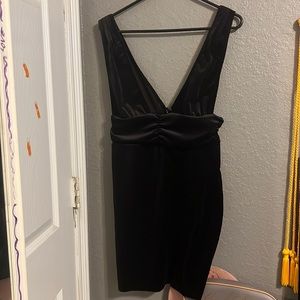 A black cocktail dress very soft with thick underlining so it’s not see-through.